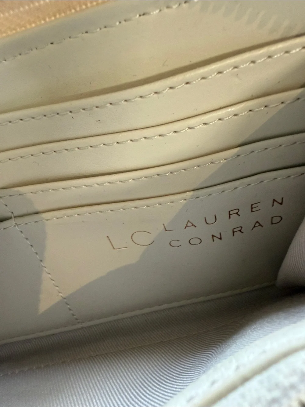Lauren Conrad Neutral Laser-Cut Leather Zip Wallet - Women